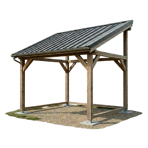 Pergola bois adossée monopente, sur mesure Renotech Moselle